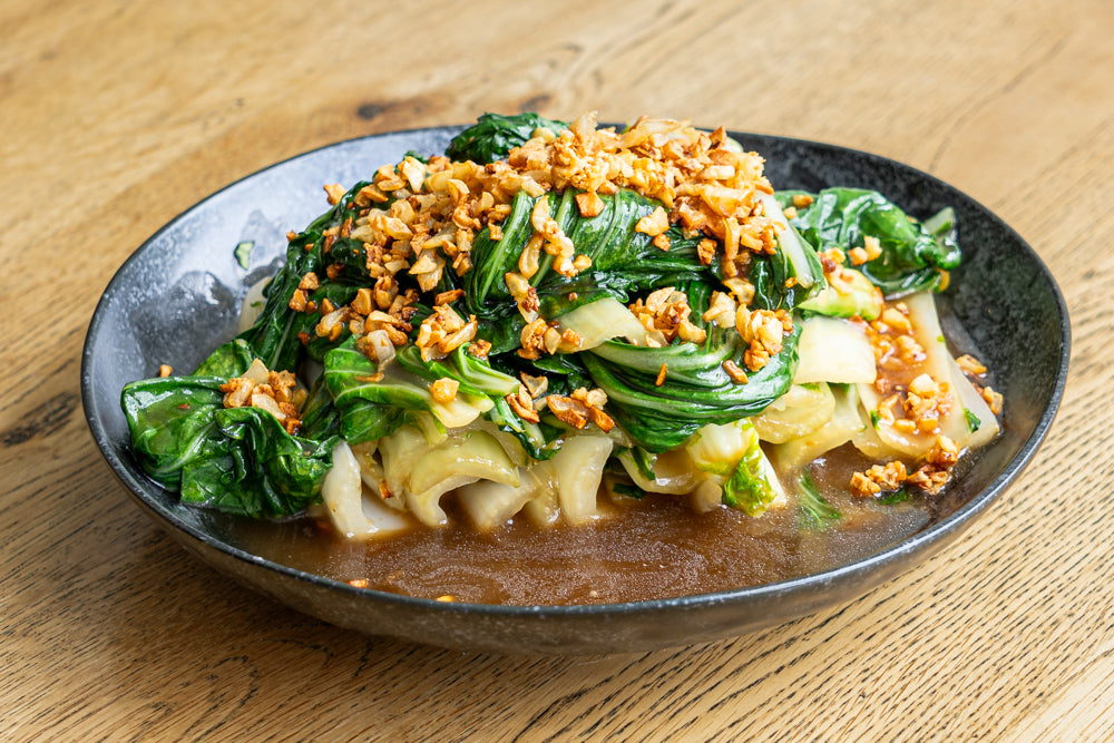 Andy Cooks - Bok Choy with Oyster Sauce and Crispy Garlic