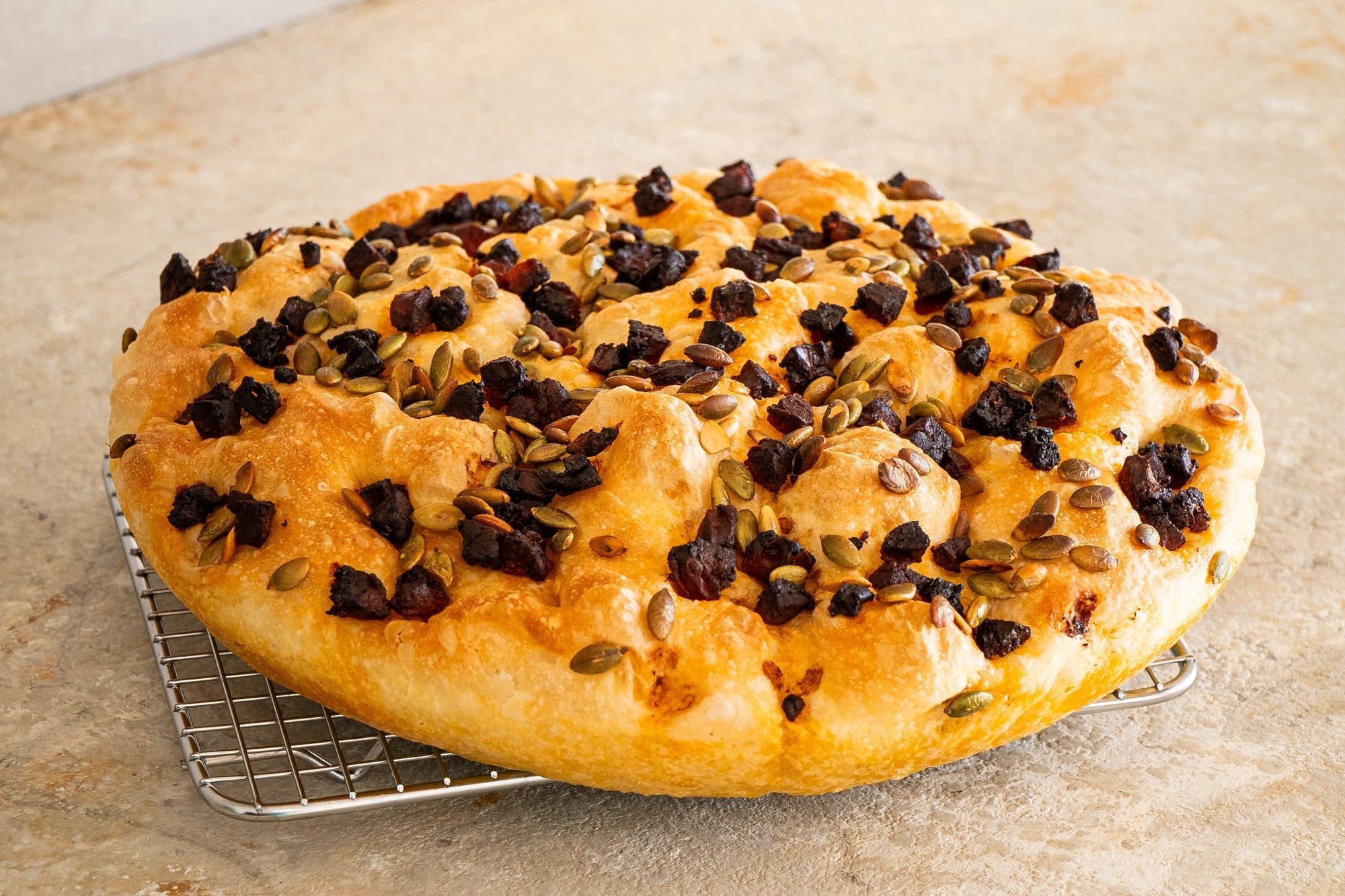 Chorizo and pumpkin seed focaccia – Andy Cooks