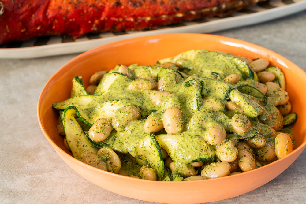 Andy Cooks - Healthy zucchini and butter bean salad