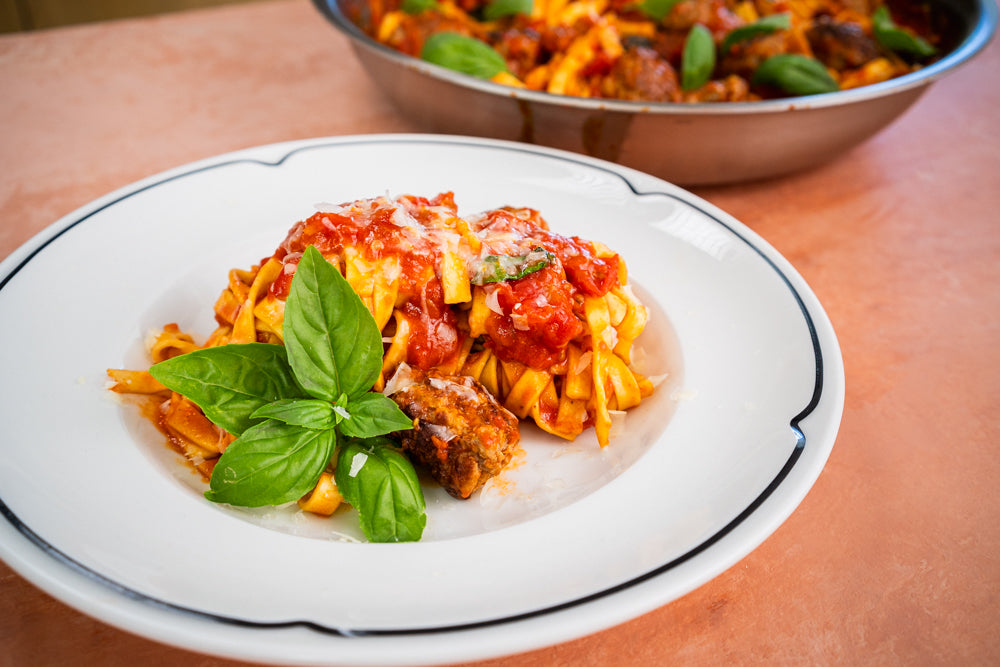 Andy Cooks - Fettuccine Pasta with Lamb Meatballs