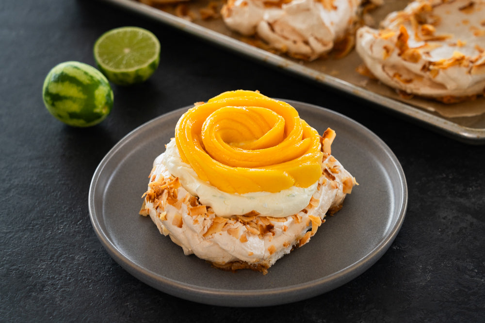 Andy Cooks - Coconut Pavlova Recipe with Lime Cream and Mango