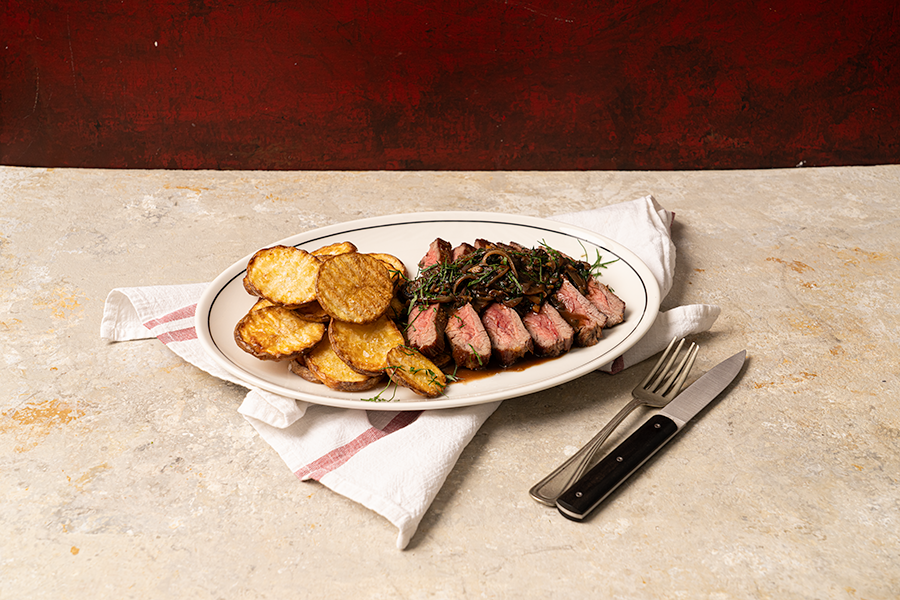 Andy Cooks - Flank Steak, Fries and Shallot Sauce